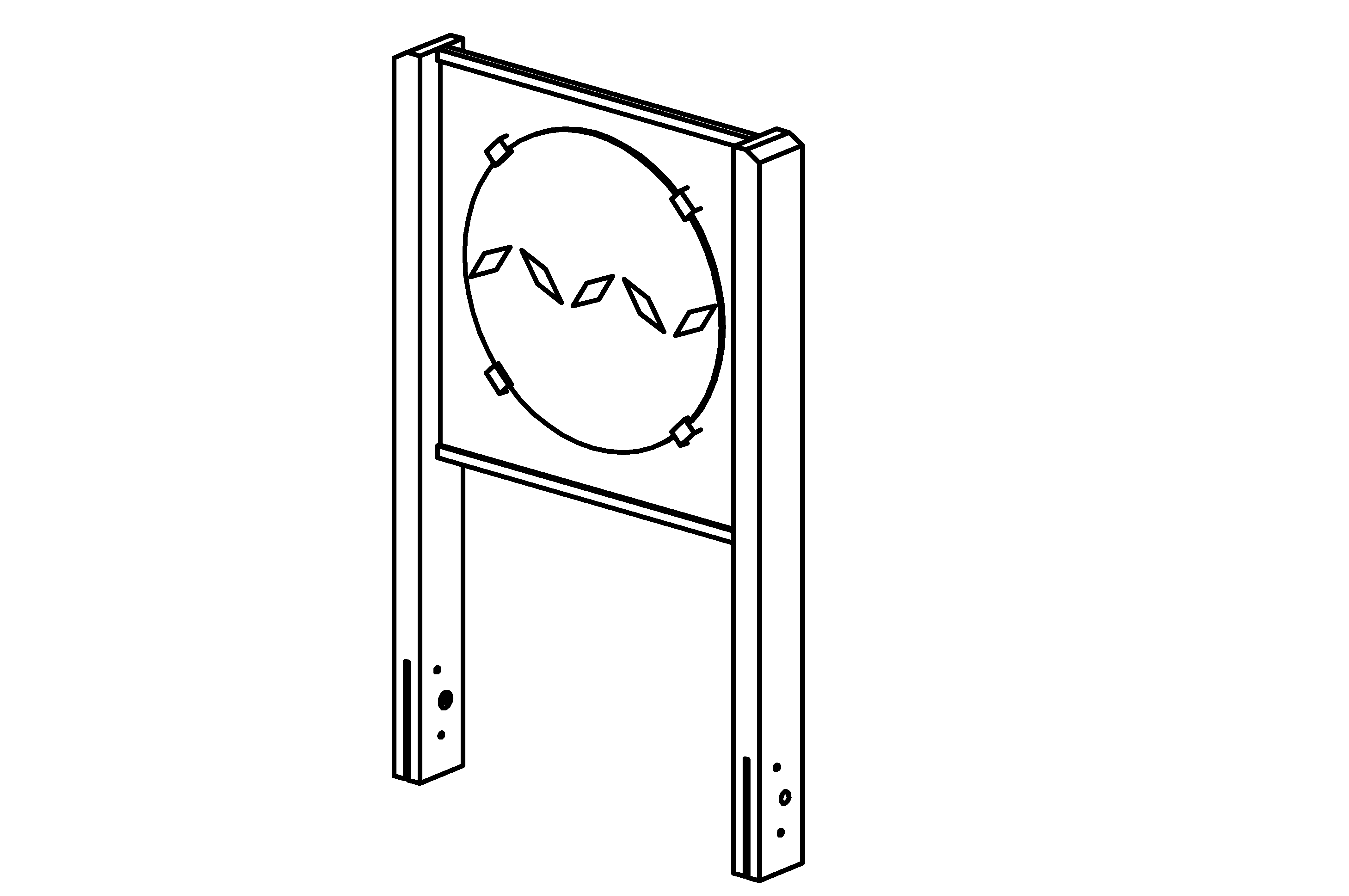 Turning Circle with support frame made of oak wood