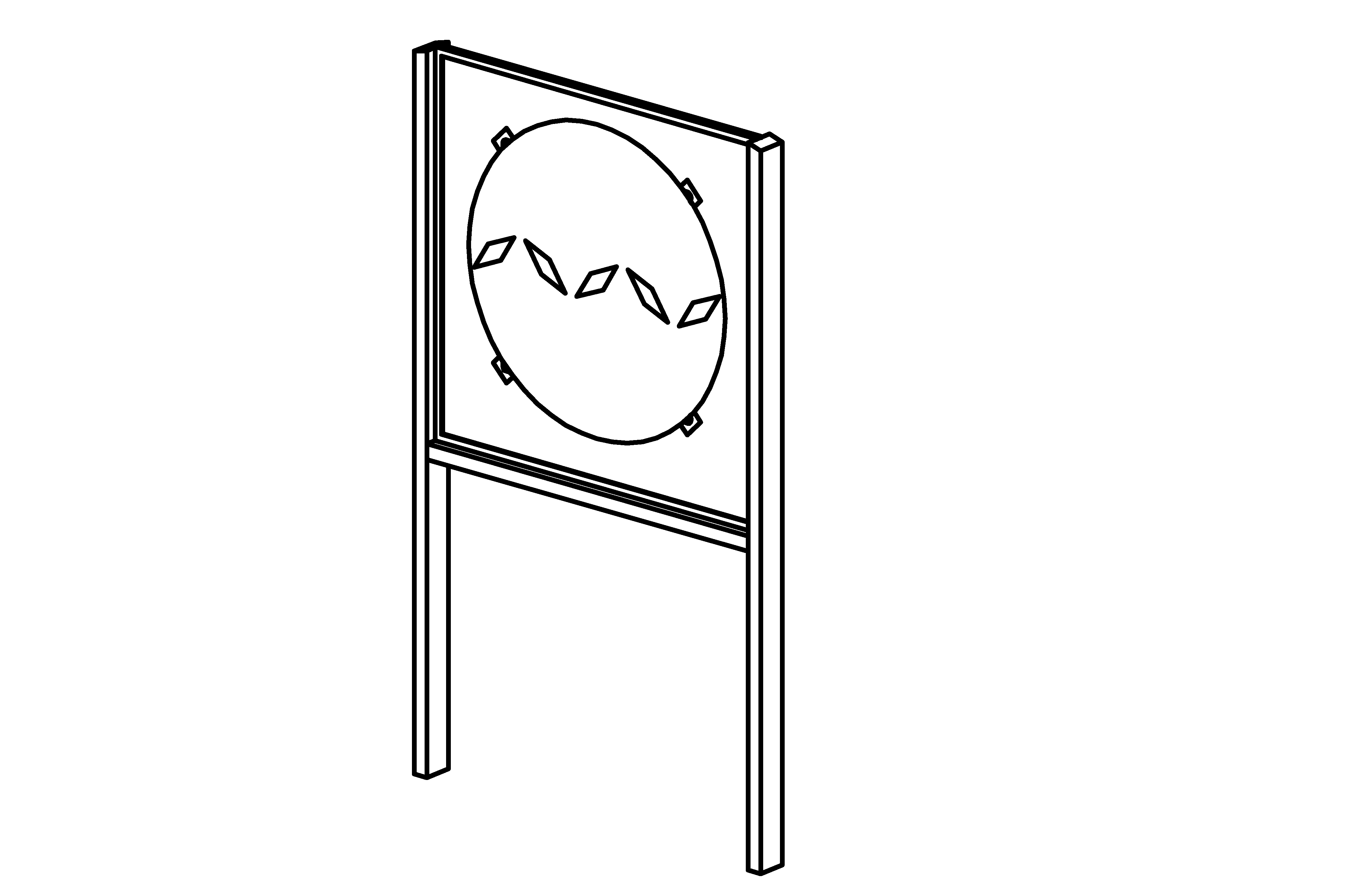 Turning Circle with support frame made of stainless steel