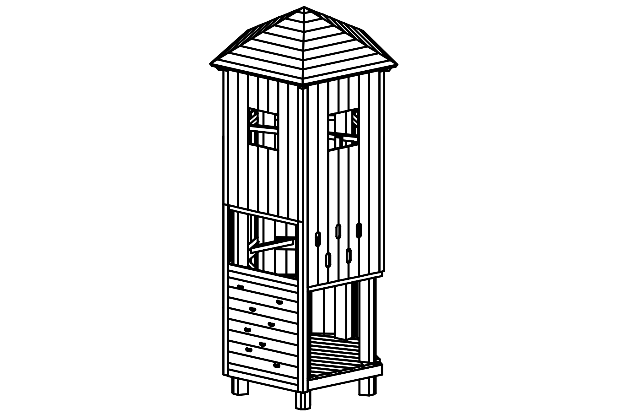 3.20860 Pentagonal Tower with Stilts