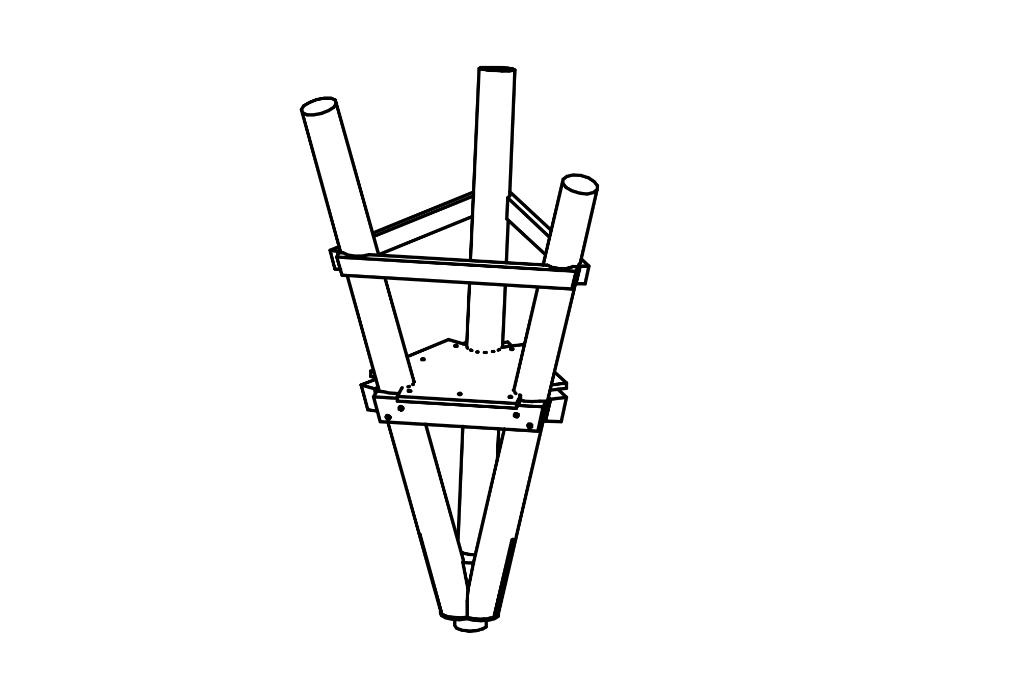 Triangular podium, height = 1.50 m