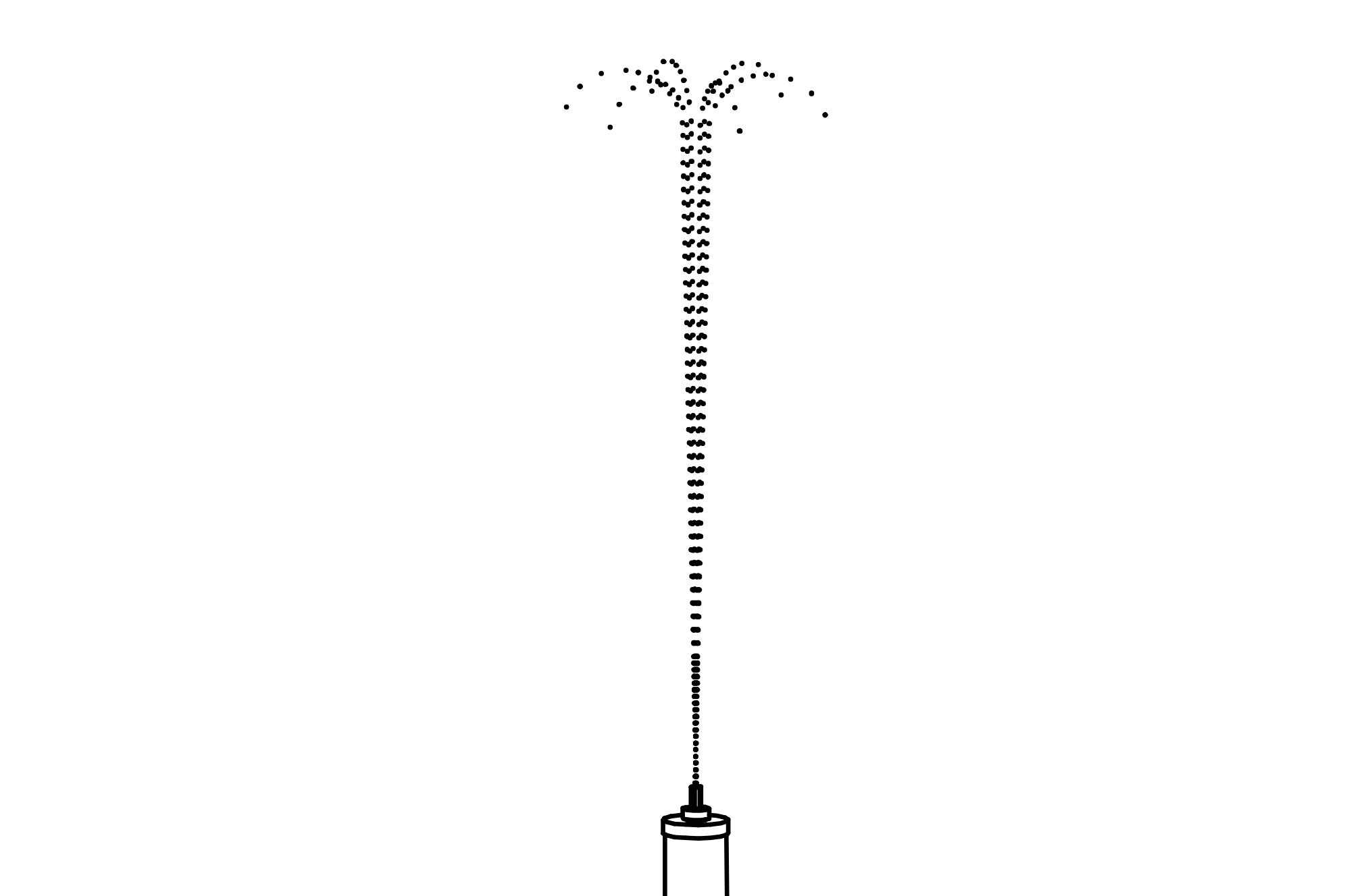 Vertical Jet – mast made of larch and steel foot