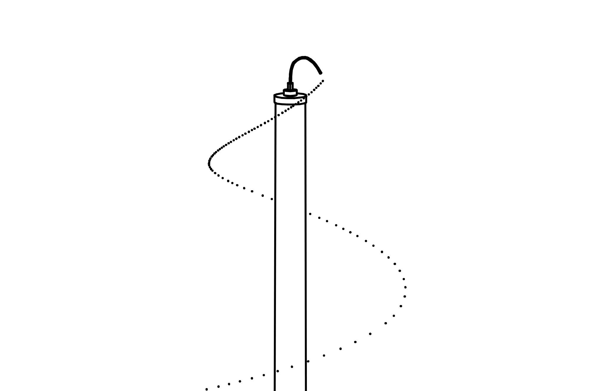 Spiral Rotor – mast of larch and steel foot