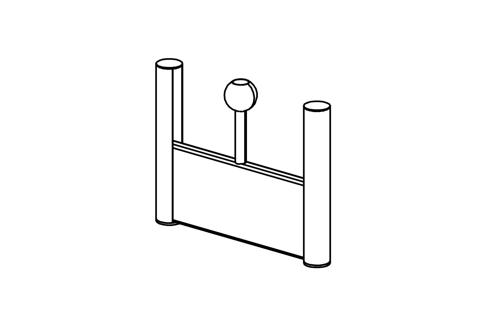 Bar Gate made of stainless steel/ synthetic material