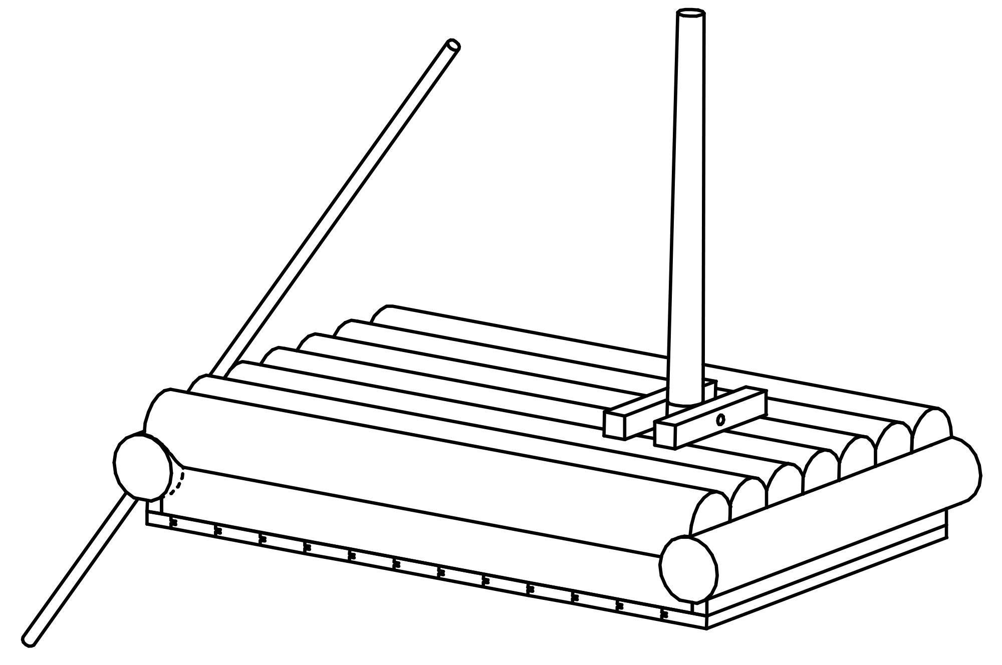 Raft with 1 punting pole