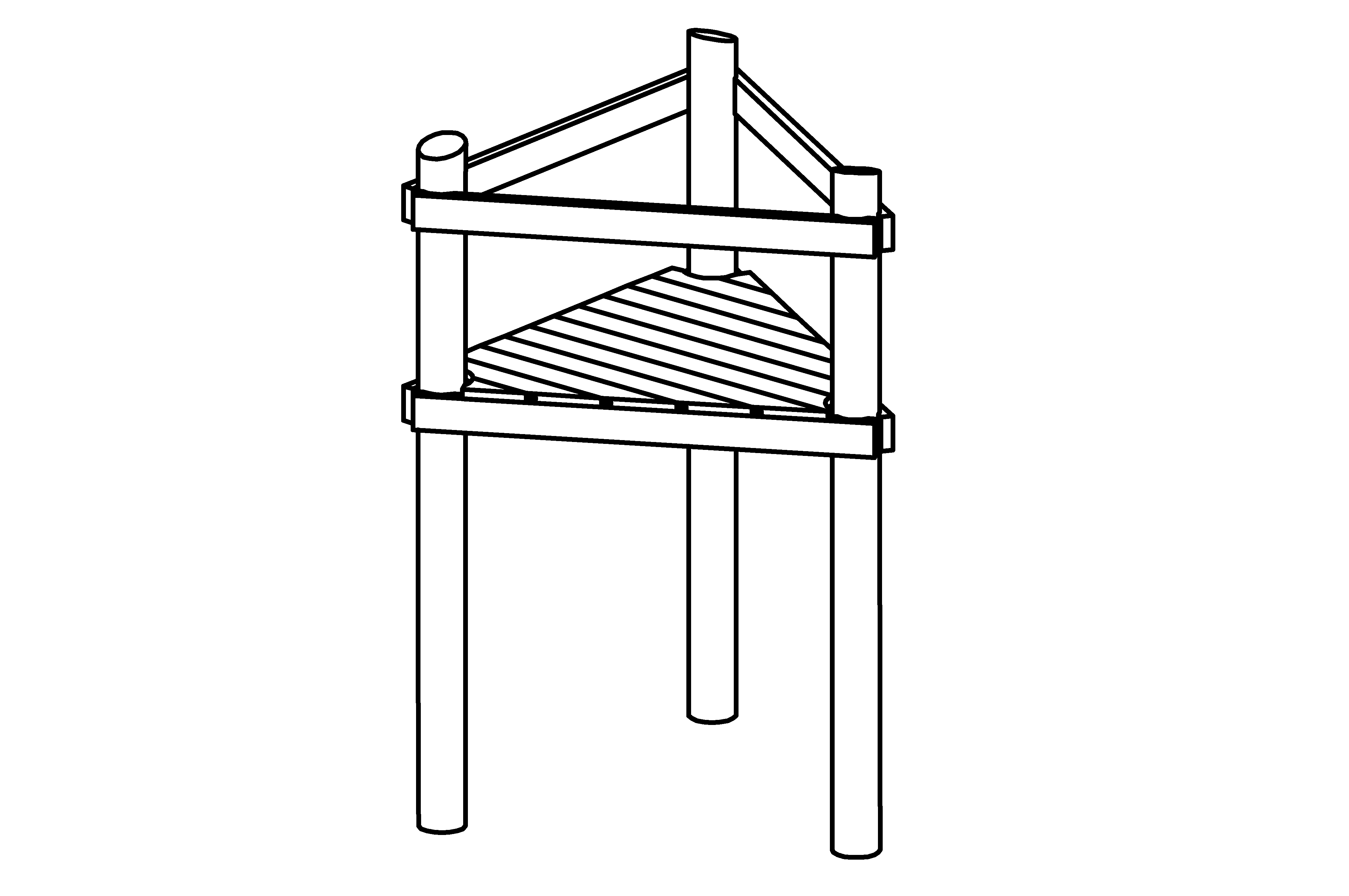 Triangular Platform, height 2.00 m