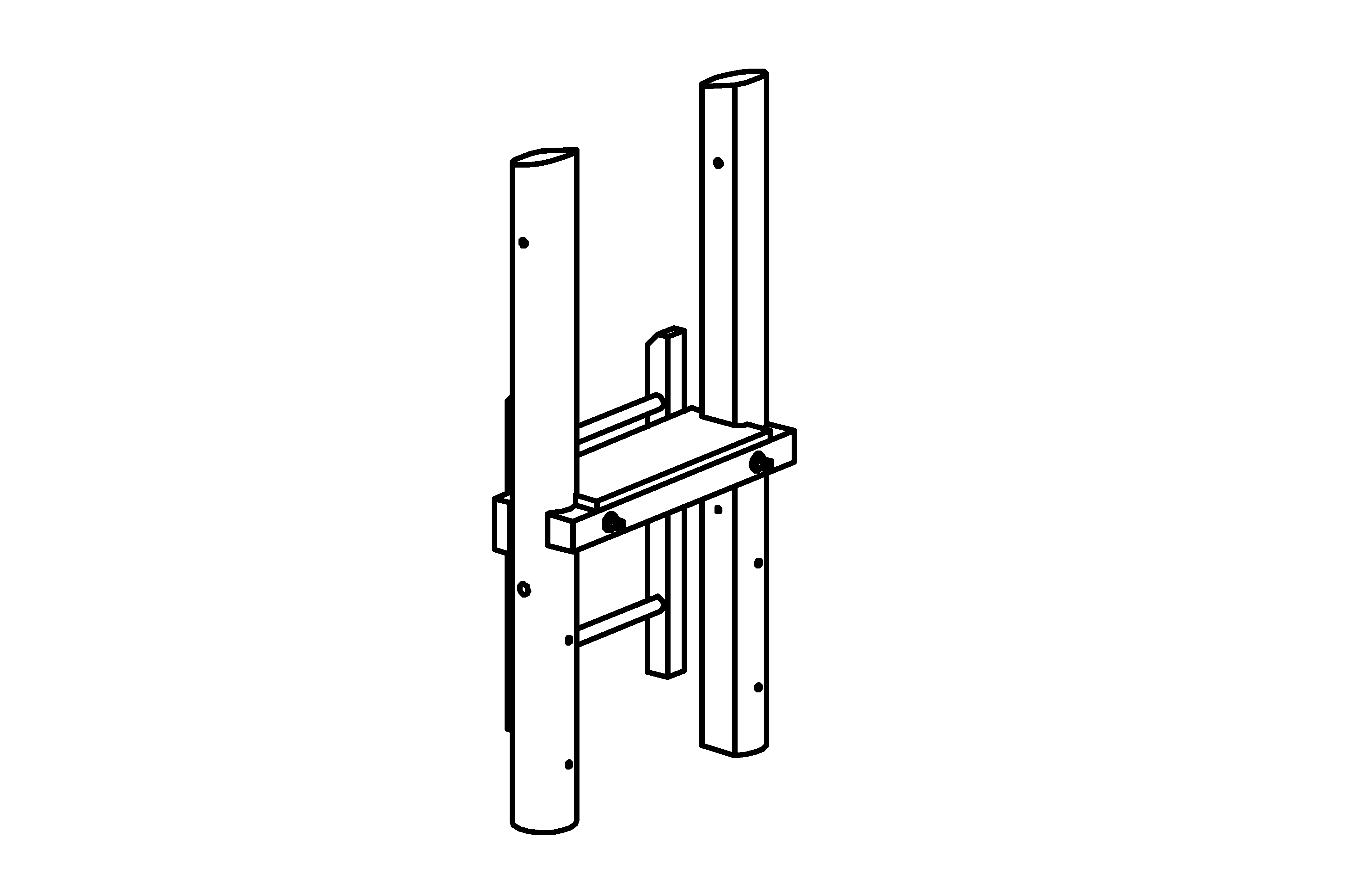 End Frame with Ladder for Towers and Platforms, larch